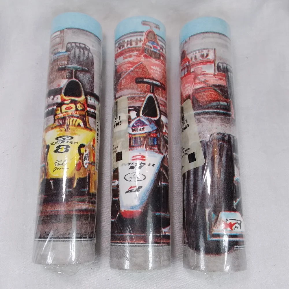 Lot of 3 BREWSTER Wallcovering Race Cars BORDER Pre-pasted, 7